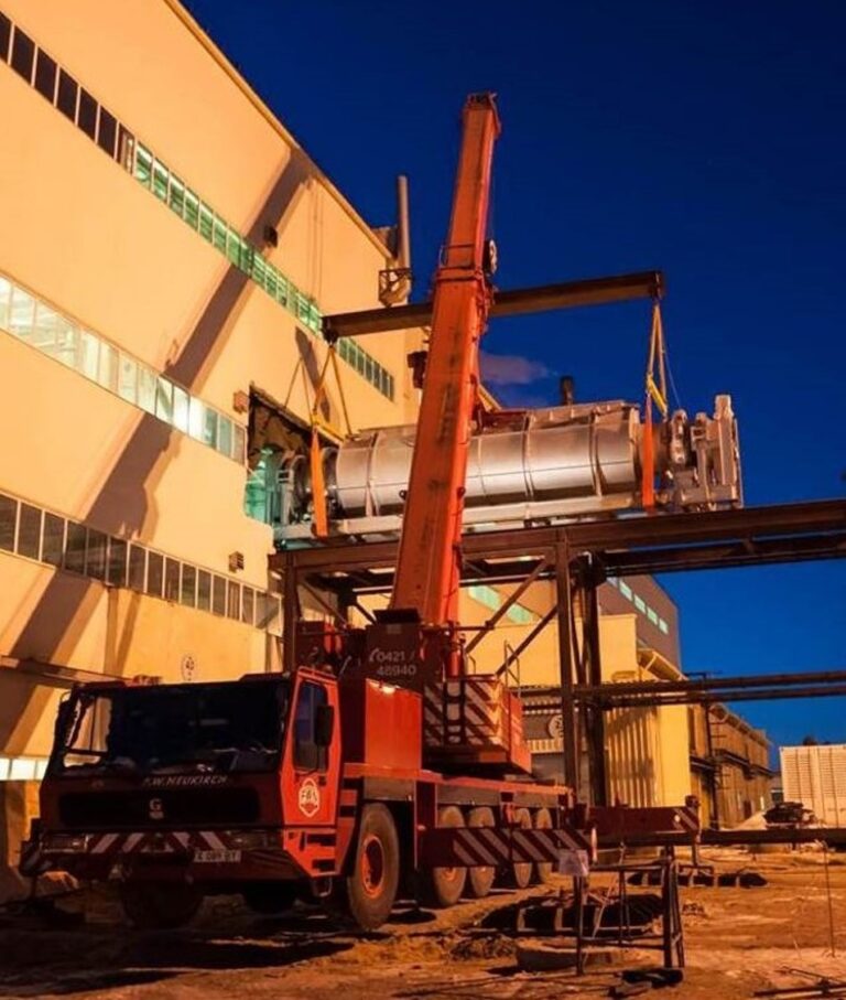 Mise en place tube rotatif haute température