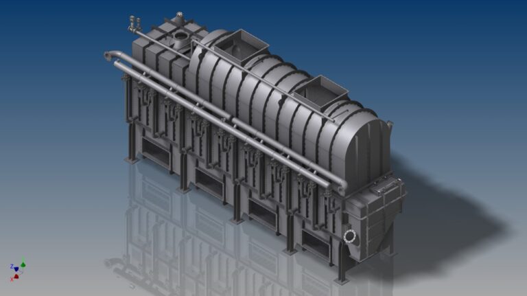 Static Fluidized Bed with immersed heat exchangers_3D CAD Modeling_Autodesk Inventor