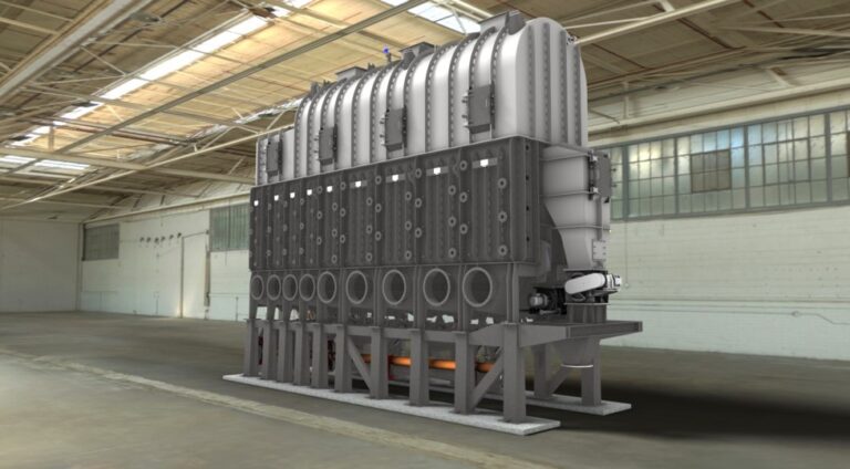 Lit fluidisé statique avec échangeurs de chaleur internes